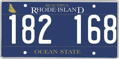 RI license plate 182168