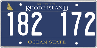 RI license plate 182172
