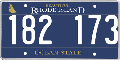 RI license plate 182173