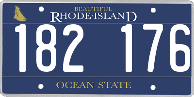 RI license plate 182176