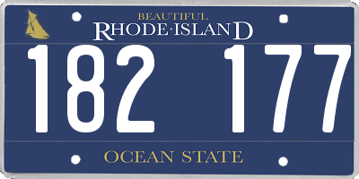 RI license plate 182177
