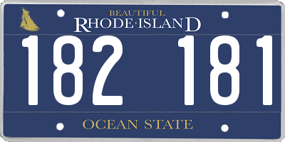 RI license plate 182181
