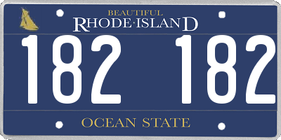 RI license plate 182182