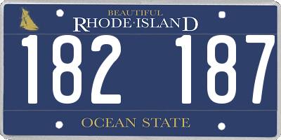 RI license plate 182187