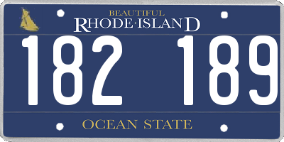 RI license plate 182189