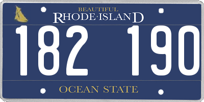 RI license plate 182190