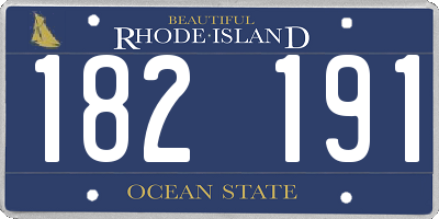 RI license plate 182191