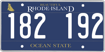 RI license plate 182192