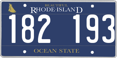 RI license plate 182193