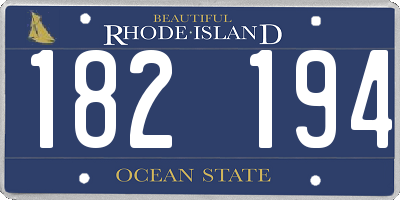 RI license plate 182194