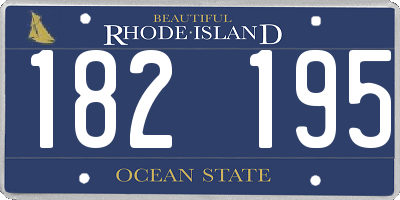 RI license plate 182195