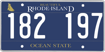 RI license plate 182197