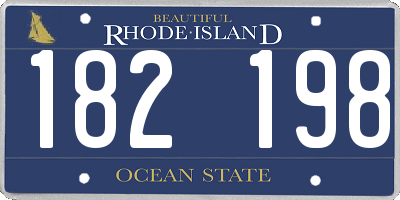 RI license plate 182198