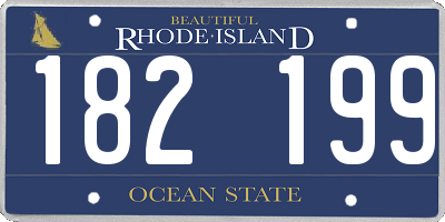 RI license plate 182199