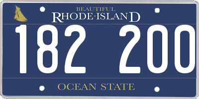 RI license plate 182200