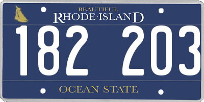 RI license plate 182203