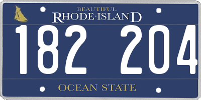 RI license plate 182204