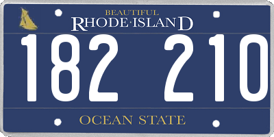 RI license plate 182210