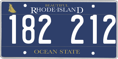 RI license plate 182212