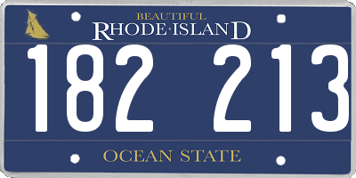 RI license plate 182213