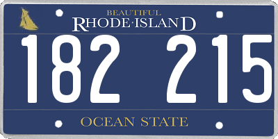 RI license plate 182215