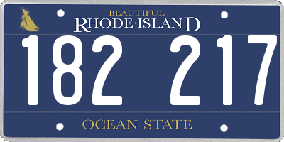 RI license plate 182217