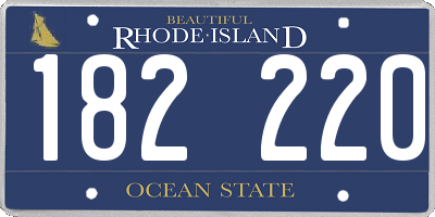 RI license plate 182220
