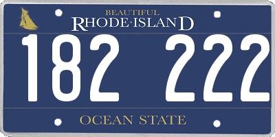 RI license plate 182222