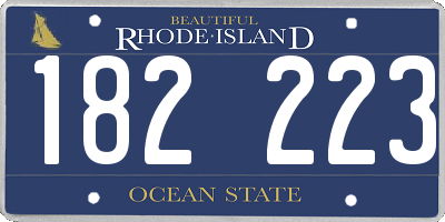 RI license plate 182223