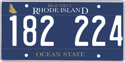 RI license plate 182224