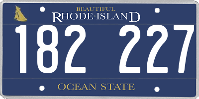 RI license plate 182227