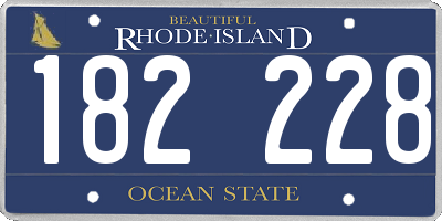 RI license plate 182228