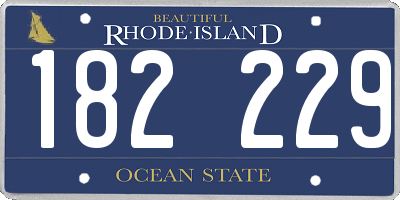 RI license plate 182229