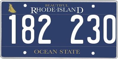 RI license plate 182230