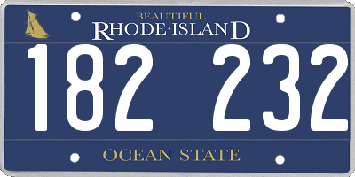 RI license plate 182232