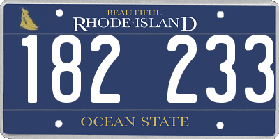 RI license plate 182233
