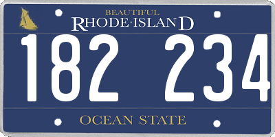 RI license plate 182234
