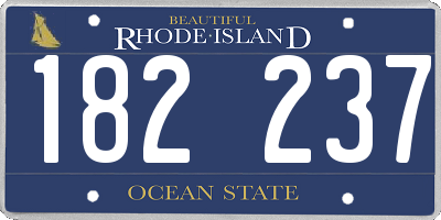 RI license plate 182237
