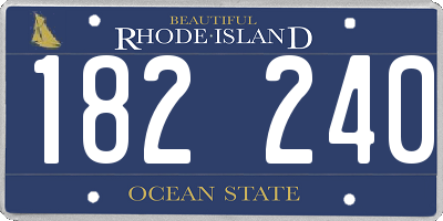 RI license plate 182240
