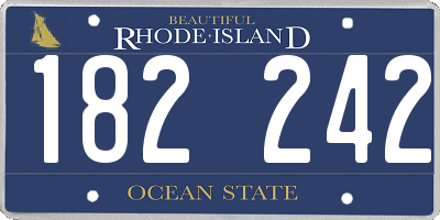 RI license plate 182242