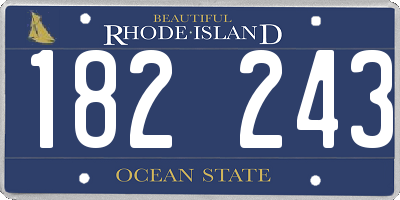 RI license plate 182243