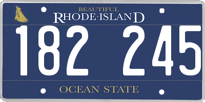 RI license plate 182245