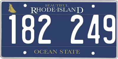 RI license plate 182249