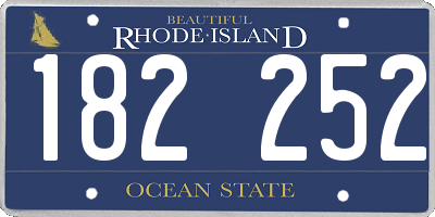 RI license plate 182252