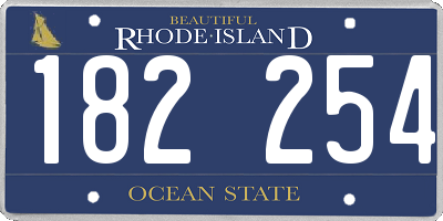 RI license plate 182254