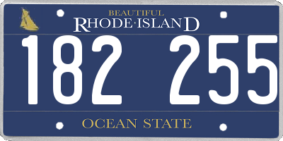 RI license plate 182255