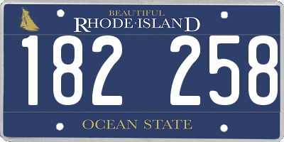 RI license plate 182258
