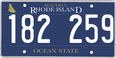 RI license plate 182259