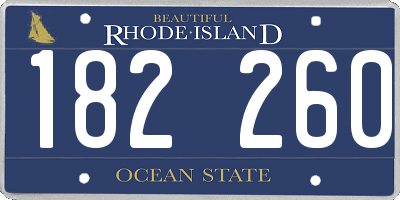 RI license plate 182260