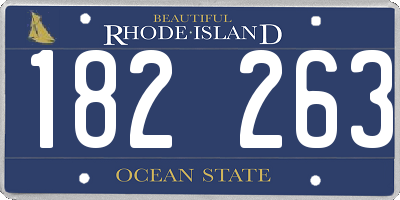 RI license plate 182263